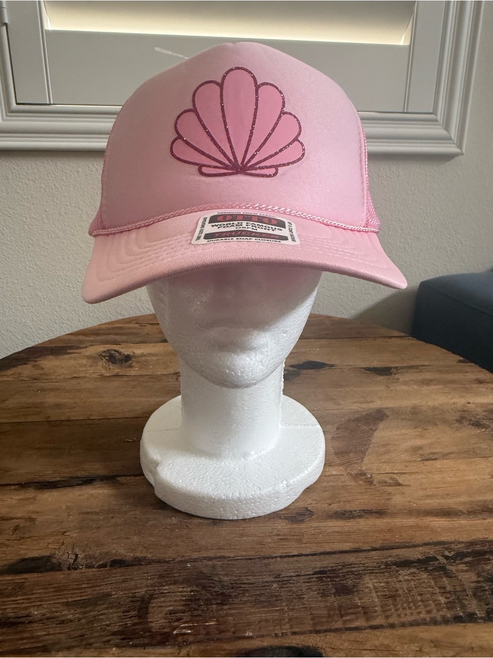 OTTO Pink Shell Trucker Hat for Kids